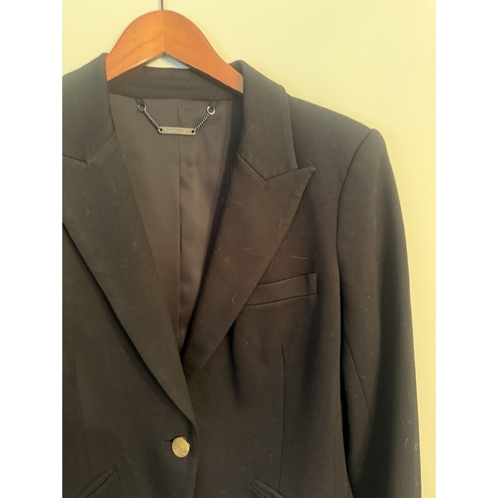 Trina Turk Black Single Gold Button Closure Blazer Jacket Size M/8 - Picture 7 of 10